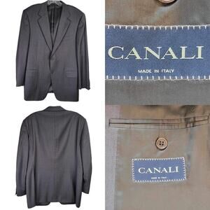 CANALI Blazer Wool Gray Stripe Two Button Mens US 42 R